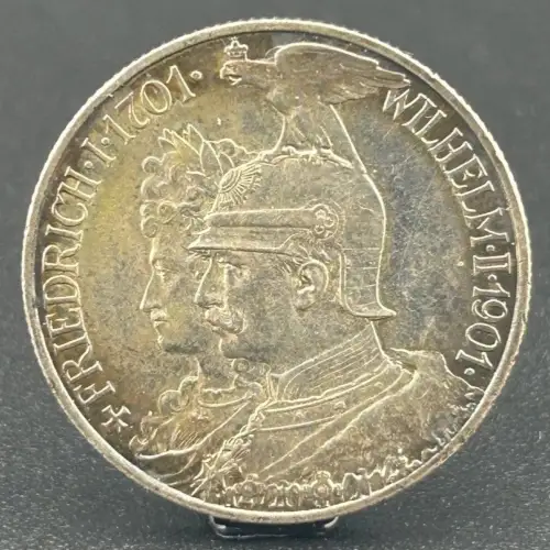 2 Mark Wilhelm II. 1901 200 Jahrfeier Preußen Deutsches Kaiserreich