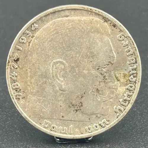 2 Reichsmark 1939 E Drittes Reich Hindenburg Silber