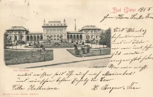AK Bad Elster Kurhaus Sachsen Vogtland 1905 gelaufen Postkarte