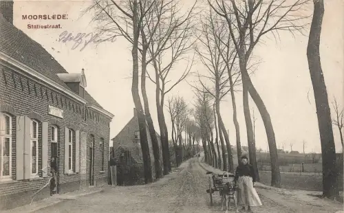AK Moorslede Statiestraat Straßenansicht Moorslede Belgien 1915 Feldpostkarte