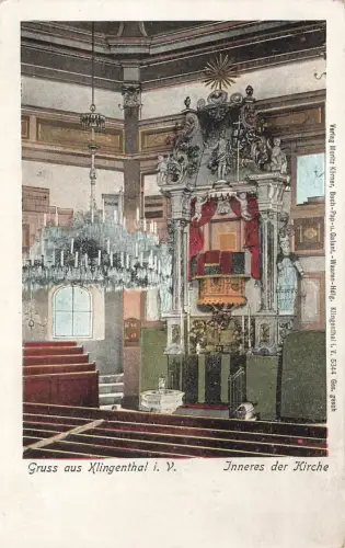 AK Klingenthal Innenansicht Kirche Sachsen ungelaufen Postkarte