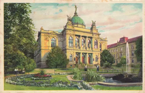 AK Troppau Schlesisches Landmuseum Mähren 1941 gelaufen Postkarte