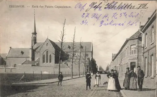 AK Iseghem Kerk der Paters Capucienen Belgien 1915 gelaufen Feldpostkarte