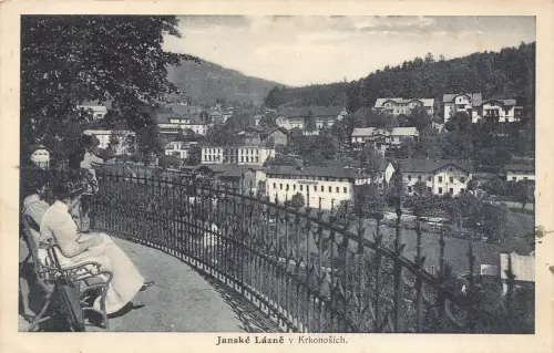 AK Johannisbad Janské Lázně Terassenblick Ortsansicht Böhmen gelaufen Postkarte