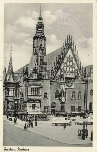 AK Breslau Rathaus Schlesien 1939 gelaufen Postkarte