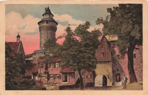 AK Nürnberg Burg Eingang Bayern 1923 gelaufen Postkarte