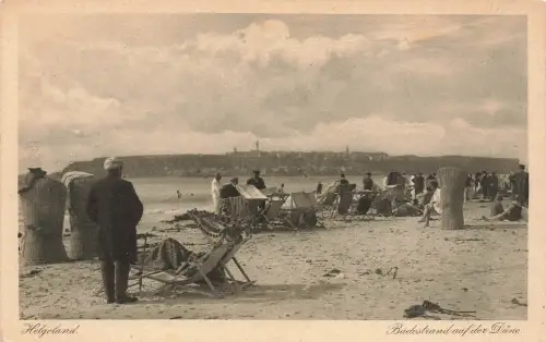 AK Helgoland Badestrand auf Düne Schleswig-Holstein ungelaufen Postkarte