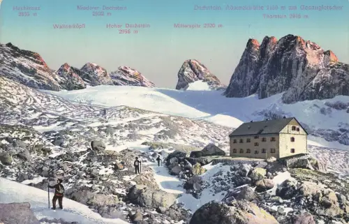 AK Gosau Adamekhütte Gebirgslandschaft Winter Österreich ungelaufen Postkarte