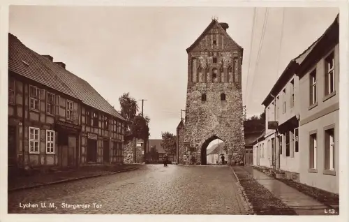 AK Lychen Stargarder Tor Maschinenbau Anstalt Brandenburg ungelaufen Postkarte