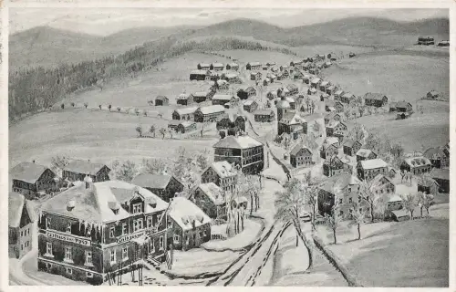 AK Satzung Gasthaus zur Post Winteransicht Sachsen Erzgebirge gelaufen Postkarte