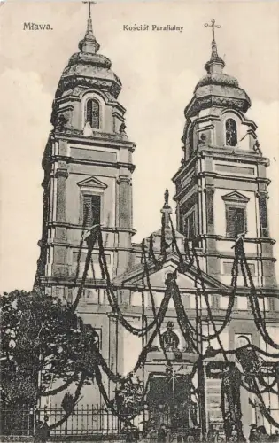 AK Mława Mlawa Pfarrkirche St. Laurentius Polen ungelaufen Postkarte