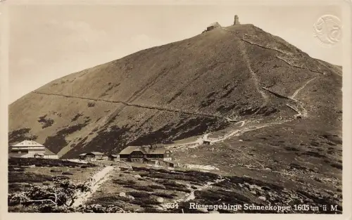 AK Riesengebirge Schneekoppe Schlesien 1934 gelaufen Postkarte