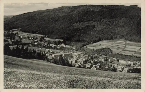 AK Hansdorf Ławice Totalansicht Schlesien 1944 gelaufen Postkarte