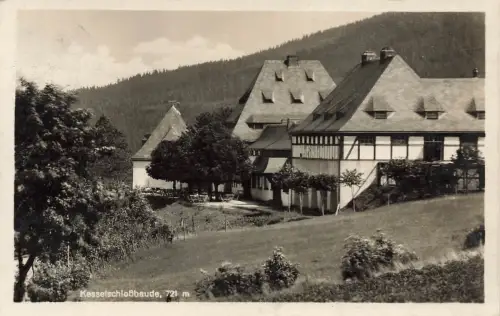 AK Bad Flinsberg Berghotel Kesselschloßbaude Schlesien 1930 gelaufen Postkarte