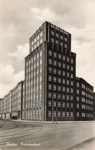 AK Breslau Postcheckamt Schlesien 1931 gelaufen Postkarte