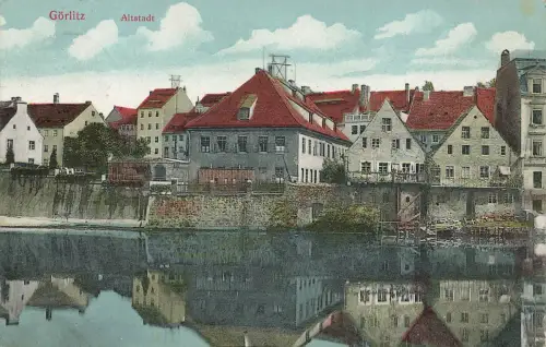 AK Görlitz Altstadt Gebäude Sachsen 1910 gelaufen Postkarte