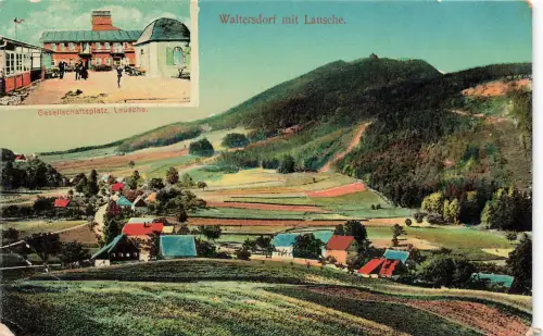 AK Waltersdorf Lausche Gesellschaftsplatz Thüringen Zittauer Gebirge Postkarte