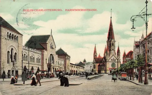 AK Charlottenburg Hardenbergstraße Kaiser Wilhelm Gedächtniskirche Berlin 1910