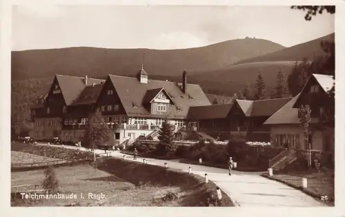 AK Brückenberg Berggasthaus Teichmannsbaude Schlesien ungelaufen Postkarte