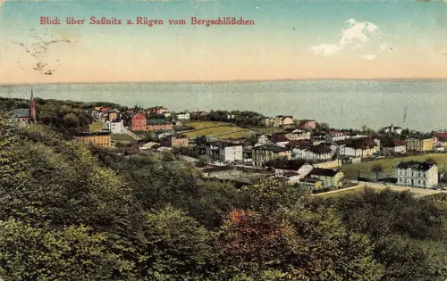 AK Saßnitz Ortsansicht vom Bergschlösschen Mecklenburg-Vorpommern Rügen 1925