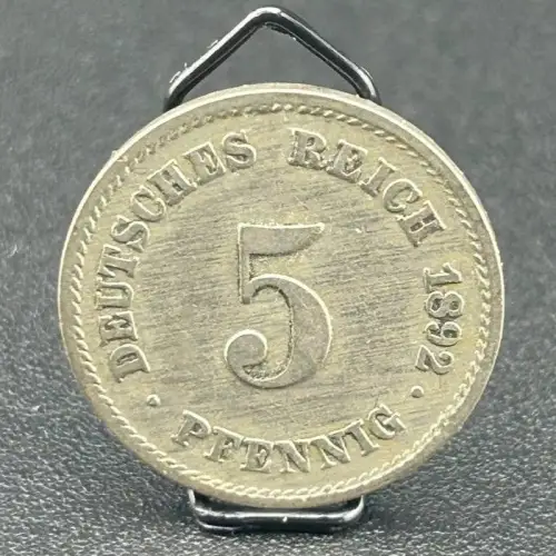 5 Pfennig 1892 E Deutsches Kaiserreich