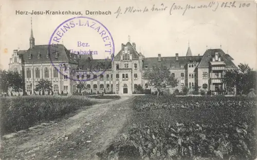 AK Dernbach Herz Jesu Krankenhaus Rheinland-Pfalz 1915 gelaufen Postkarte