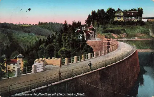 AK Marklissa Queistalsperre Hotel Elektr. Werk Schlesien 1916 gelaufen Postkarte
