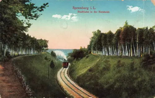 AK Spremberg Stadtbahn in der Ratsheide Brandenburg Lausitz ungelaufen Postkarte