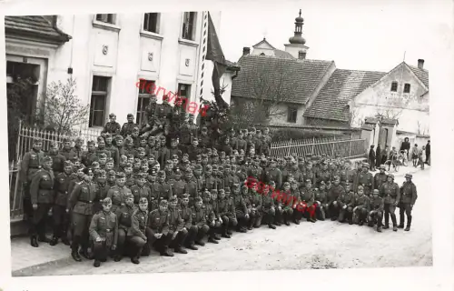 Deutsche Soldaten AR. 24 nach Übung bei Brüx Sudetenland Großfoto