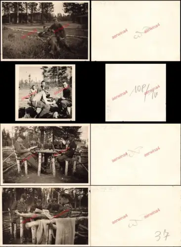 4x Fotos Leben deutscher Soldaten bei Woronowo bei Leningrad Russland Ostfront