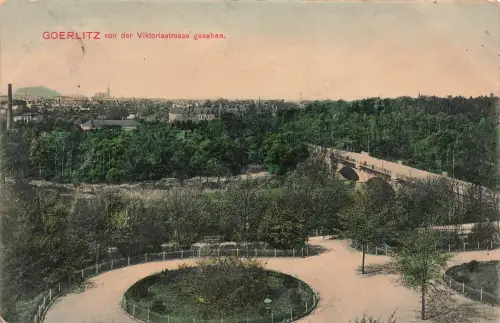 AK Görlitz Blick von Viktoriastraße Sachsen 1910 gelaufen Postkarte
