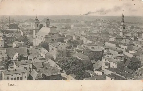 AK Lissa Lezno Stadtansicht Kirche Posen ungelaufen Postkarte
