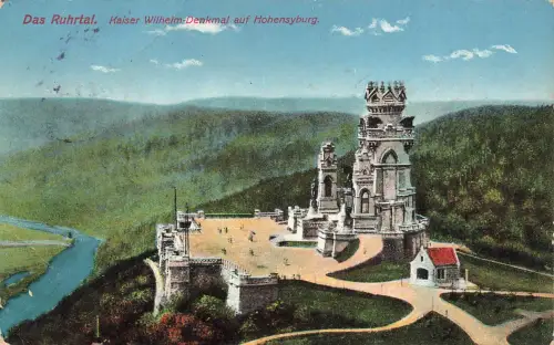 AK Ruhrtal Kaiser Wilhelm Denkmal Hyensburg Nordrhein-Westfalen 1913 Postkarte