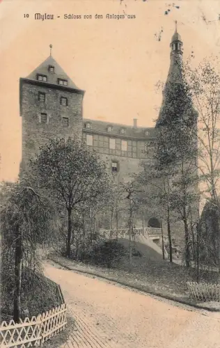 AK Mylau Schloss Sachsen Vogtland 1910 gelaufen Postkarte