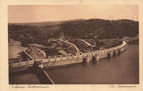 AK Goldentraum Talsperre Sperrmauer Schlesien ungelaufen Postkarte