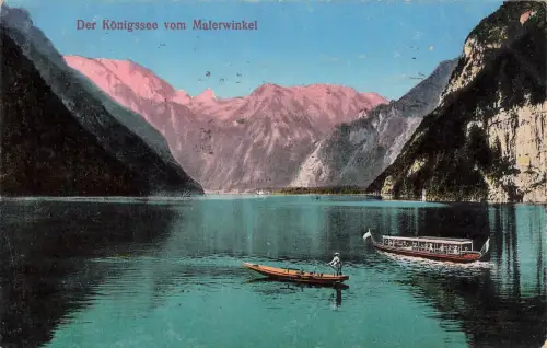 AK Schönau Königssee Panoramablick Malerwinkel Bayern 1927 gekaufen Postkarte
