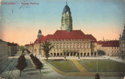 AK Dresden Neues Rathaus Sachsen 1916 gelaufen Feldpostkarte