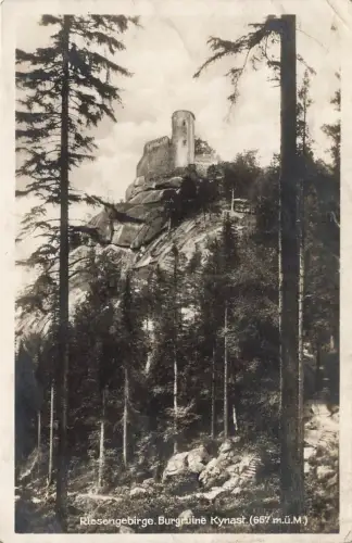 AK Riesengebirge Burgruine Kynast Niederschlesien 1929 gelaufen Postkarte