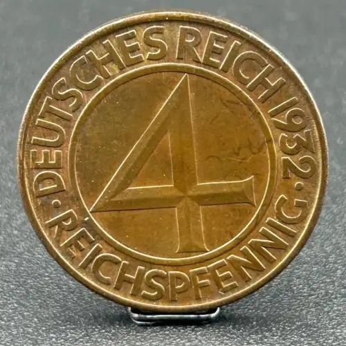 4 Reichspfennig 1932 D Weimarer Republik