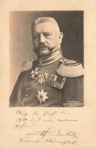 AK 1.WK Portrait Paul Hindenburg Generalfeldmarschall 1915 Wohlfahrts Postkarte