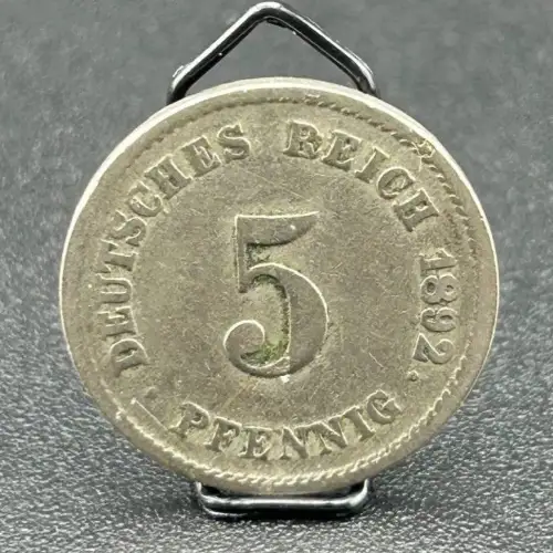 5 Pfennig 1892 G Deutsches Kaiserreich