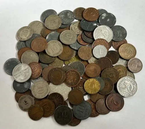 Lot/ Konvolut 100 Dt. Reich Kaiserreich Kleinmünzen