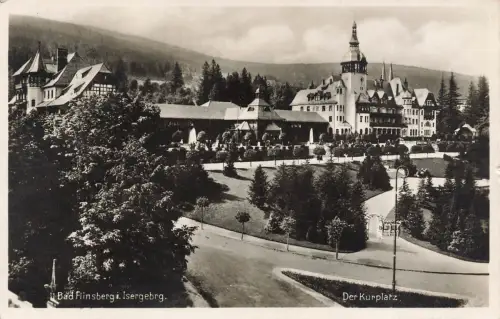 AK Bad Flinsberg Kurplatz Schlesien Isergebirge 1930 gelaufen Postkarte