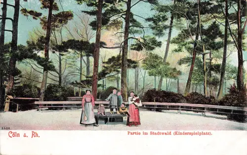 AK Köln Stadtwald Kinderspielplatz Nordrhein-Westfalen 1907 gelaufen Postkarte