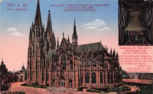 AK Köln Dom Südseite Nordrhein-Westfalen gelaufen Postkarte