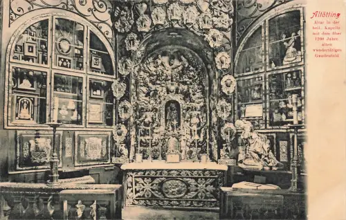 AK Altötting Altar heillige Kapelle Gnadenbild Bayern gelaufen Postkarte
