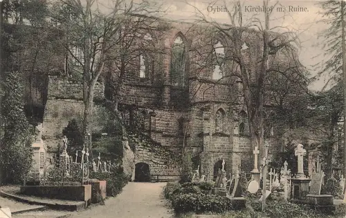 AK Oybin Kirchhof Ruine Sachsen ungelaufen Postkarte