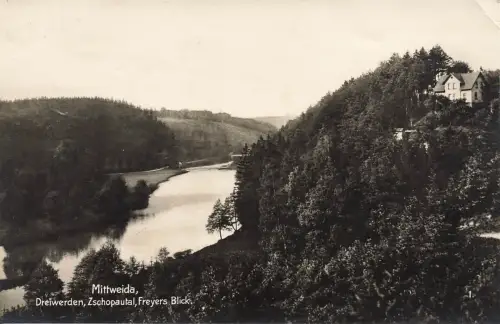 AK Mittweida Dreiwerden Zschopautal Freyers Blick Sachsen 1929 Postkarte