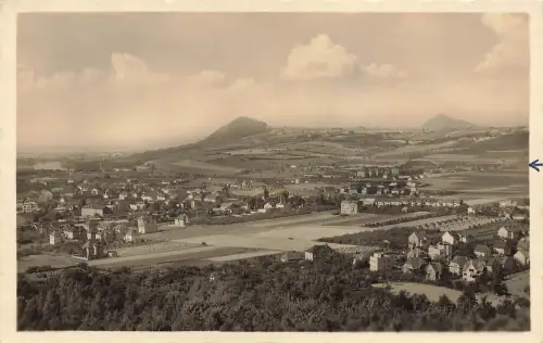 AK Leitmeritz Stadtpanorama Radobyl Sudetengau 1942 gelaufen Feldpostkarte