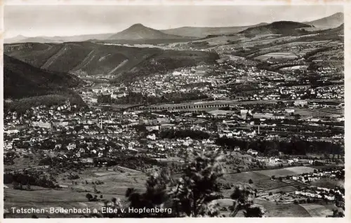 AK Tetschen Bodenbach a. Elbe Stadtpanorama v. Hopfenberg Sudetenland Postkarte